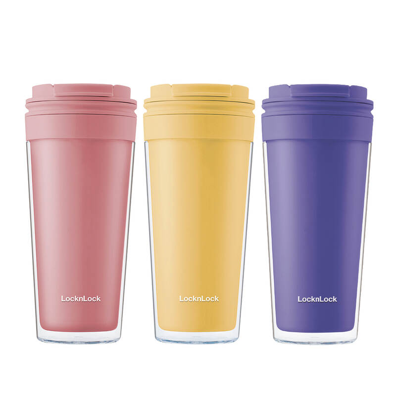 Ly Nhựa 2 Lớp LocknLock Bucket Cold Cup 580ml - 2 Màu (Vàng, Hồng) - HAP519 image number null